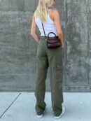 Wide Leg One Side Square Pocket Cargo Pants