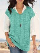 Women's All-Season Rib-Knit V-Neck Vest