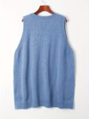 Plus Size Solid Knit Sweater Vest