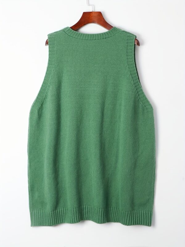 Plus Size Solid Knit Sweater Vest - Image 6