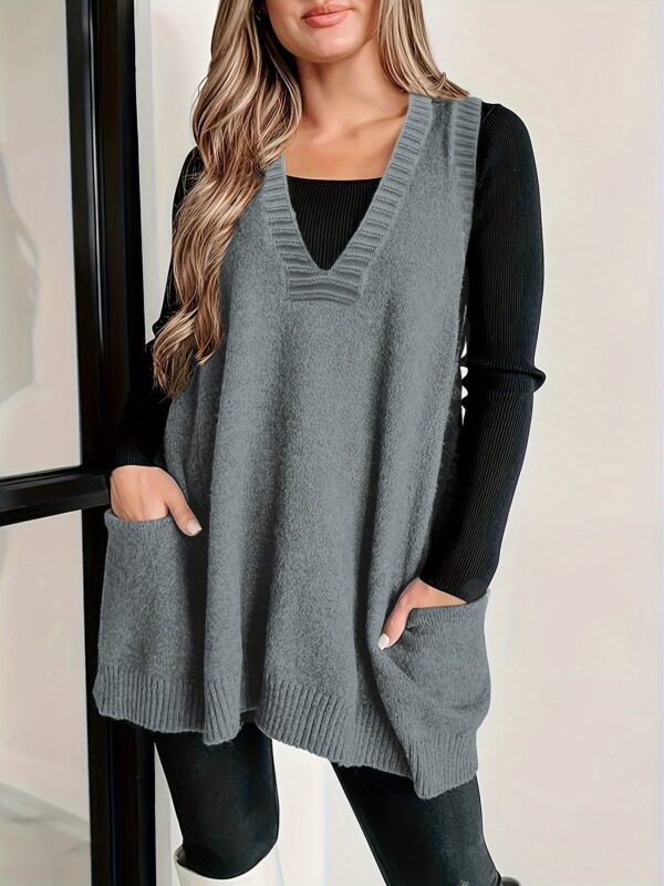 Plus Size Solid Knit Sweater Vest