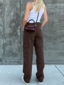 Wide Leg One Side Square Pocket Cargo Pants
