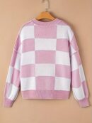 Cozy Plaid Crew Neck Sweater