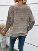 Solid Crew Neck Pullover Sweater