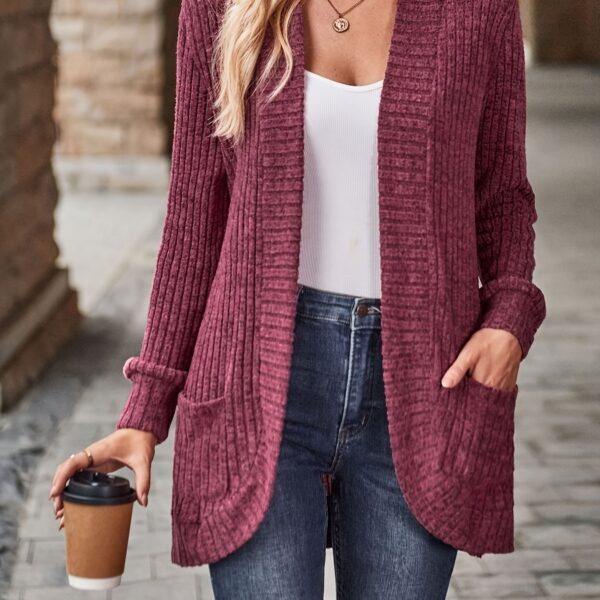 Cozy Rib Knit Cardigan for Women - Image 14