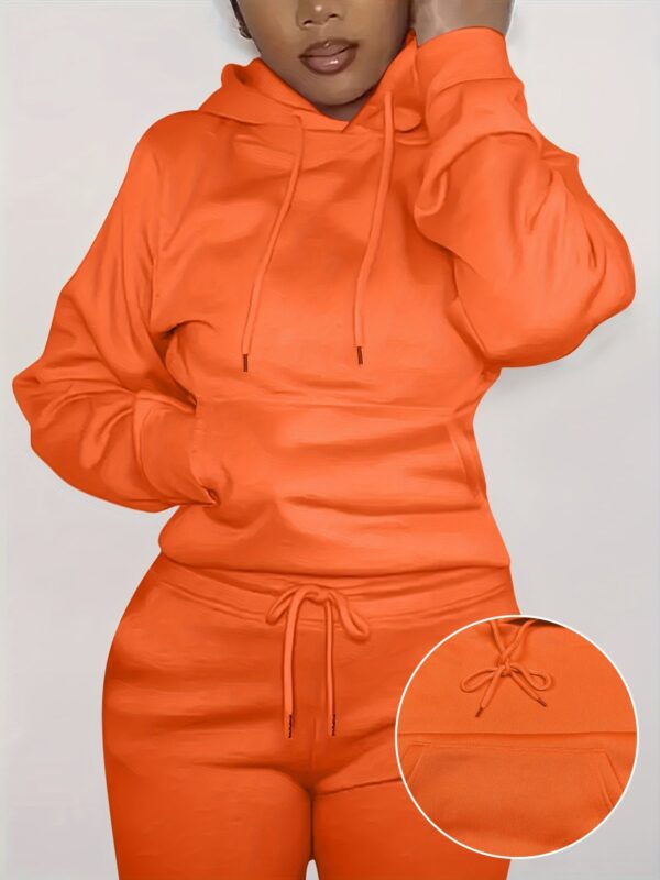 Solid Kangaroo Pocket Hoodie Without Pants