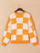 Cozy Plaid Crew Neck Sweater