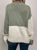 Stylish Color Block Crew Neck Sweater