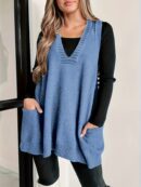 Plus Size Solid Knit Sweater Vest