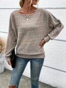Solid Crew Neck Pullover Sweater