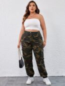 Plus Size Fashion Denim Cargo Pants