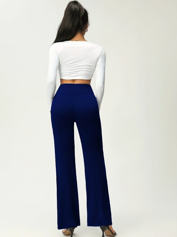 Women's Solid Flare Leg Pants - Image 6