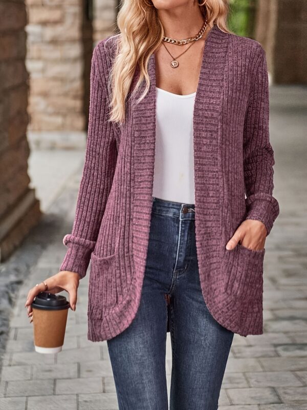 Cozy Rib Knit Cardigan for Women - Image 4