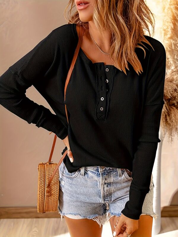 Elegant Waffle Knit Crew Neck Pullover Sweater - Image 11