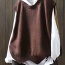 Solid Crew Neck Knitted Vest