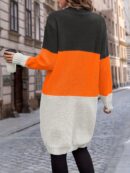 Womens Color Block Cardigan Sweater