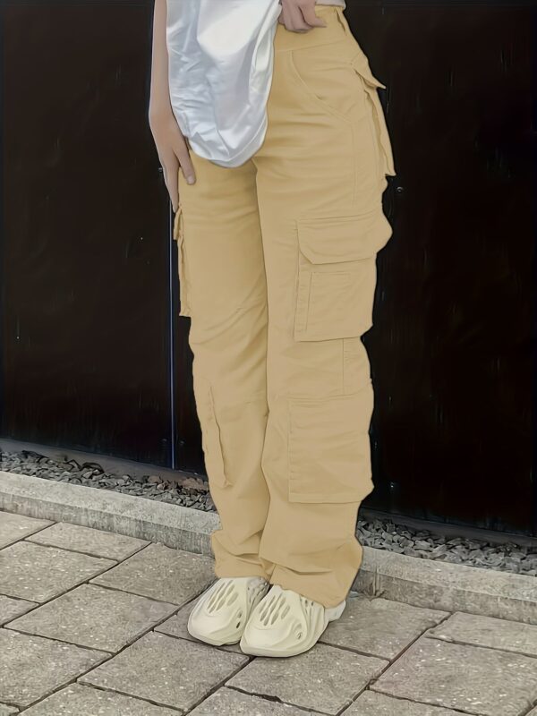 Vintage High Waist Denim Cargo Pants for Women - Image 5