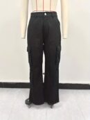 Vintage High Waist Denim Cargo Pants for Women