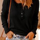 Elegant Waffle Knit Crew Neck Pullover Sweater
