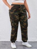 Plus Size Fashion Denim Cargo Pants