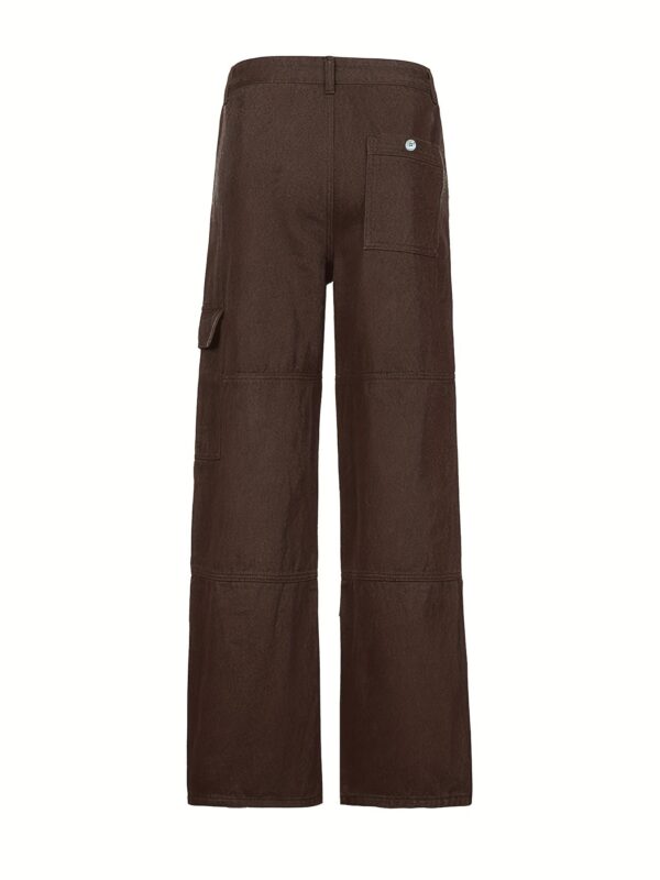 Wide Leg One Side Square Pocket Cargo Pants - Image 8