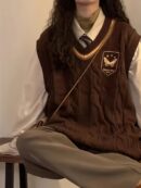 Vibrant Butterfly Pattern Cable Knit V Neck Vest