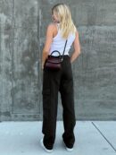 Wide Leg One Side Square Pocket Cargo Pants