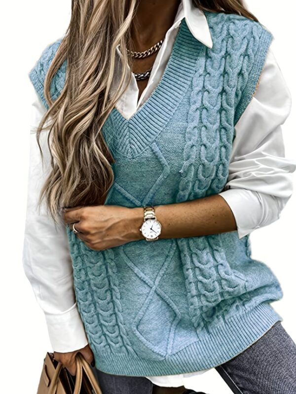 V-Neck Knit Vest: Casual, Comfortable & Chic - Image 4