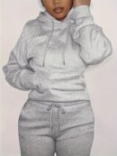 Solid Kangaroo Pocket Hoodie Without Pants