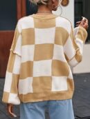 Cozy Plaid Crew Neck Sweater
