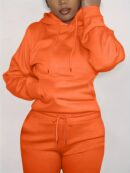 Solid Kangaroo Pocket Hoodie Without Pants