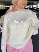 1pc Y2K Style Women'S Acrylic Knit Pullover Sweater