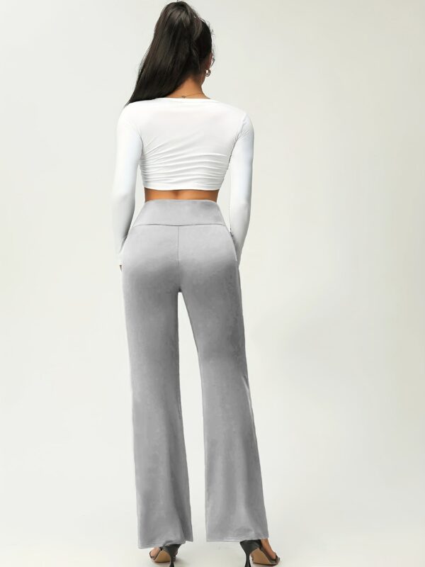 Women's Solid Flare Leg Pants - Image 8