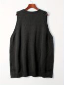 Plus Size Solid Knit Sweater Vest