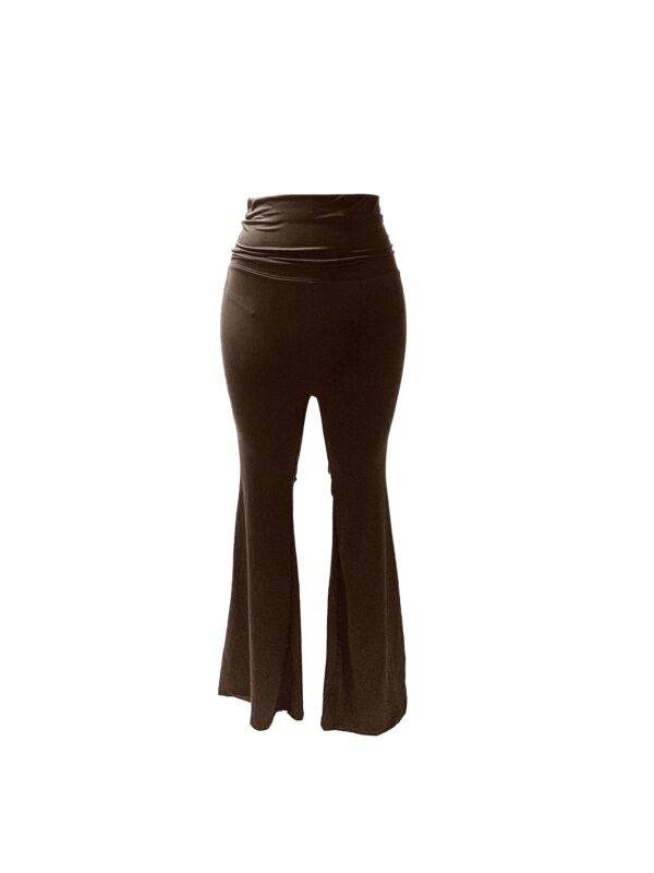 High Waist Y2K Solid Elastic Flare Leggings - Image 9