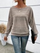 Solid Crew Neck Pullover Sweater