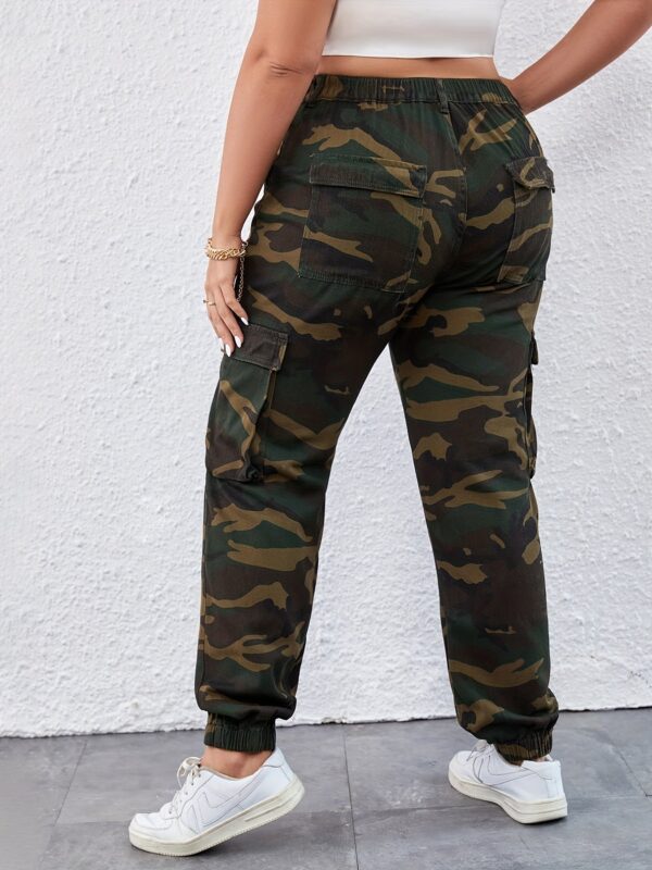 Plus Size Fashion Denim Cargo Pants - Image 4