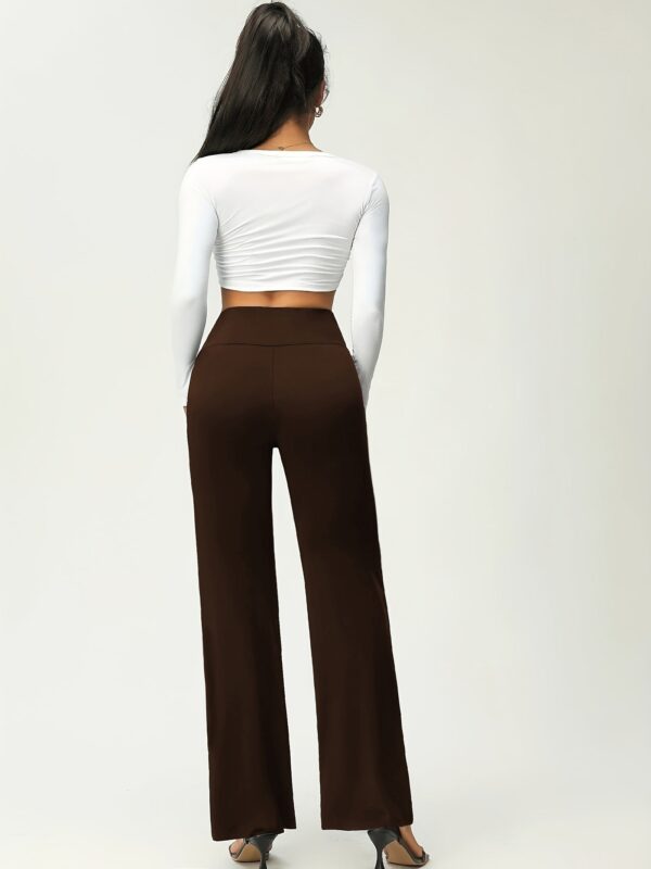 Women's Solid Flare Leg Pants - Image 9
